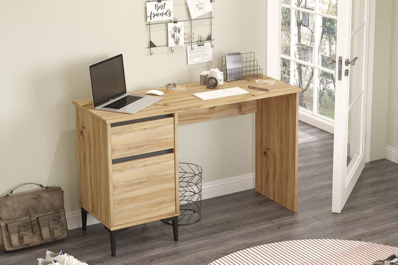 Ressaca Skrivebord 120x75x120 cm med oppbevaring - Antrasitt - Møbler - Bord - Kontorbord - Skrivebord
