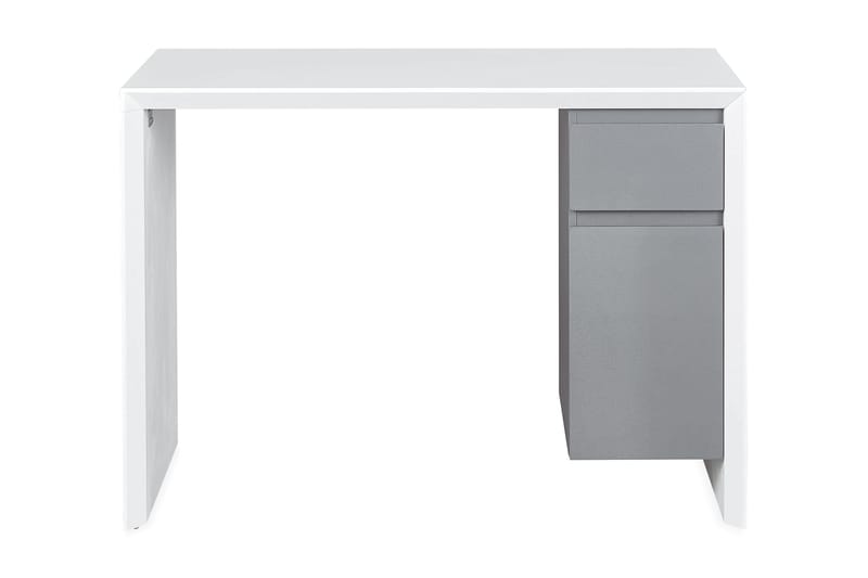 Rexanne Skrivebord 120 cm med Oppbevaringsskuff + Skap - Hvit/Grå - Møbler - Bord - Kontorbord - Skrivebord