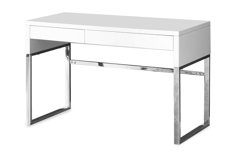 Rosaura Skrivebord 120 cm med Oppbevaringsskuffer - Hvit/Krom - Oppbevaring - Oppbevaringsmøbler - Kommode - Skuffeseksjoner