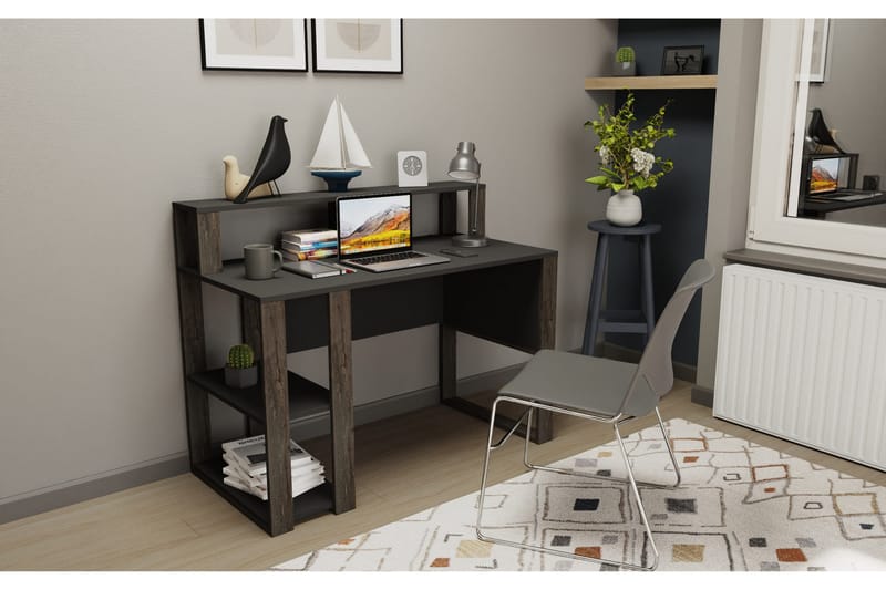 Ruelle Skrivebord 59,6x95,2x120 cm med oppbevaring - Antrasitt - Møbler - Bord - Kontorbord - Skrivebord