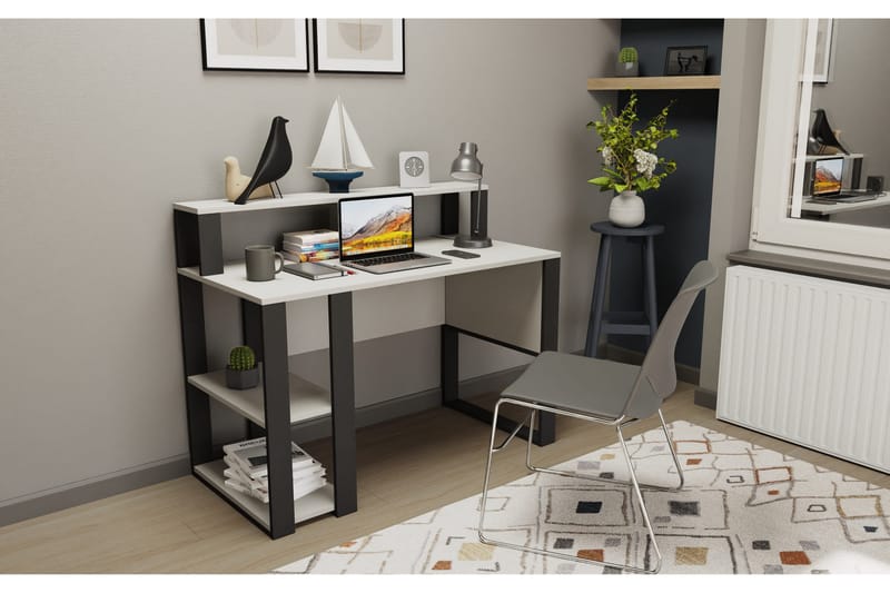 Ruelle Skrivebord 59,6x95,2x120 cm med oppbevaring - Hvit - Møbler - Bord - Kontorbord - Skrivebord