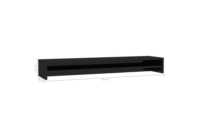 Skjermstativ høyglans svart 100x24x13 cm sponplate - Møbler - Bord - Kontorbord - Skrivebord
