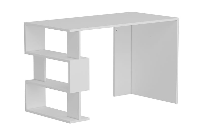 Skrivebord 120 cm med Oppbevaringshyller Hvit - Homemania - Møbler - Bord - Kontorbord - Skrivebord