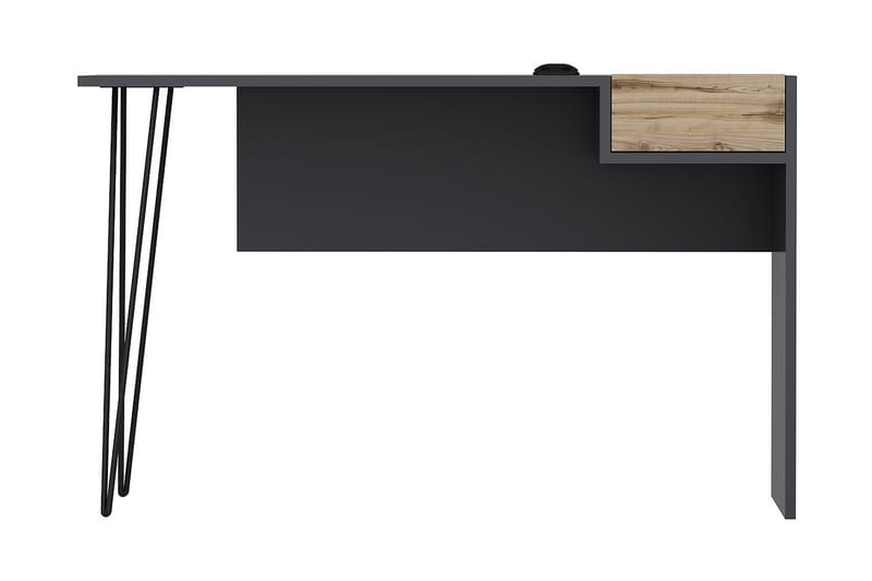 Skrivebord 121 cm med Oppbevaringsskuff + 2 USB Valnøtt/Antr - Homemania - Møbler - Bord - Kontorbord - Skrivebord