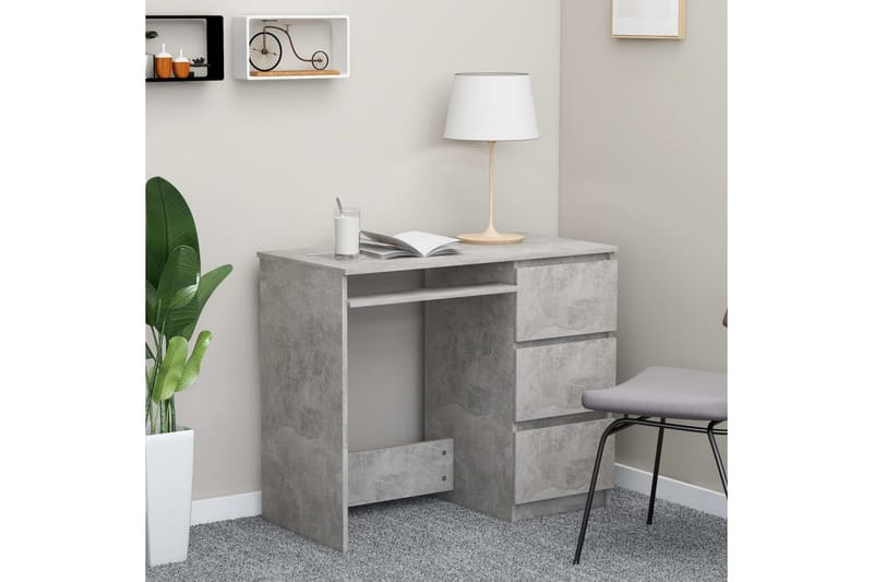 Skrivebord betonggrå 90x45x76 cm sponplate - Grå - Møbler - Bord - Kontorbord - Skrivebord