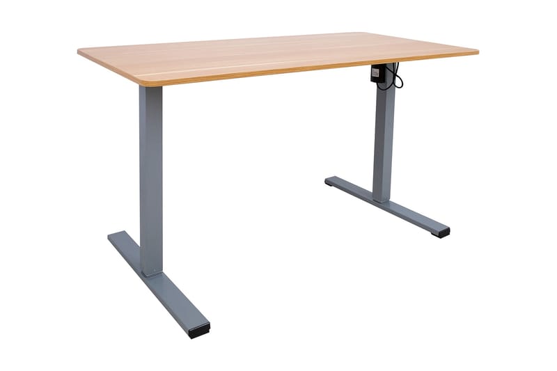 Skrivebord Ergo Optimal med motor 120x60 cm Eik/Grå - Møbler - Bord - Kontorbord - Skrivebord