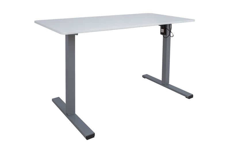 Skrivebord Ergo Optimal med motor 120x60 cm Hvit/Grå - Møbler - Bord - Kontorbord - Skrivebord