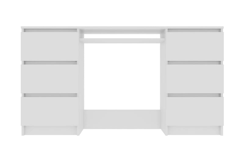 Skrivebord høyglans hvit 140x50x77 cm sponplate - Hvit - Møbler - Bord - Kontorbord - Skrivebord