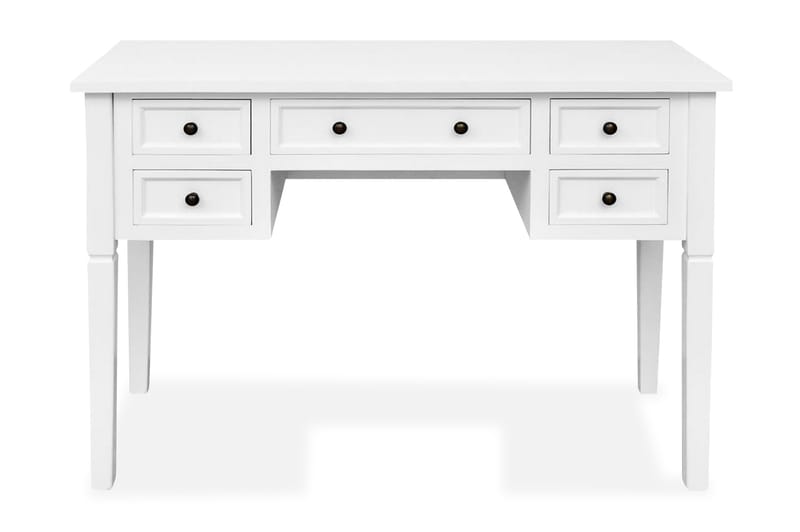 Skrivebord med 5 skuffer hvit - Oppbevaring - Hyller - Bokhylle