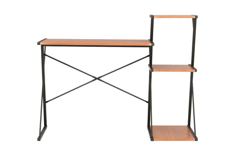 Skrivebord med hylle svart og brun 116x50x93 cm - Svart - Oppbevaring - Skap - Vitrineskap