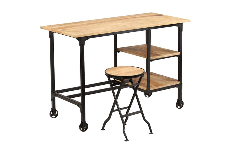 Skrivebord med sammenleggbar krakk heltre mango 115x50x76 cm - Møbler - Stoler & lenestoler - Lenestoler