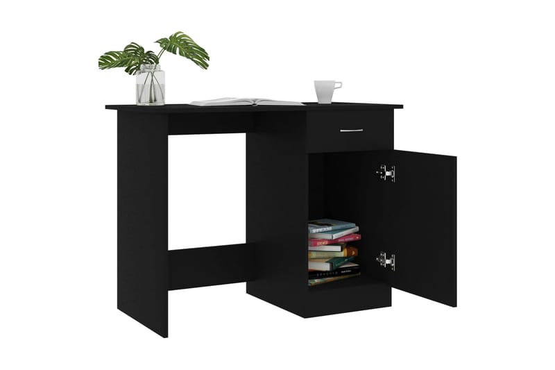 Skrivebord svart 100x50x76 cm sponplate - Svart - Møbler - Bord - Kontorbord - Skrivebord