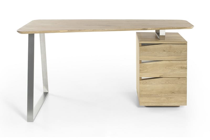Tori Skrivebord 150 cm med Oppbevaring 3 Skuffer - Massiv Eik - Møbler - Bord - Kontorbord - Skrivebord