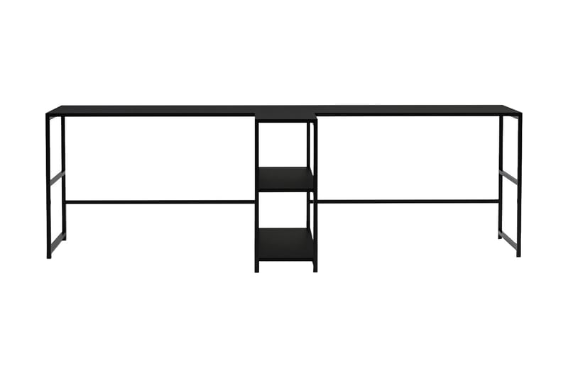 Viranbag Skrivebord 240 cm med Oppbevaring 2 Hyller - Svart - Møbler - Bord - Kontorbord - Skrivebord
