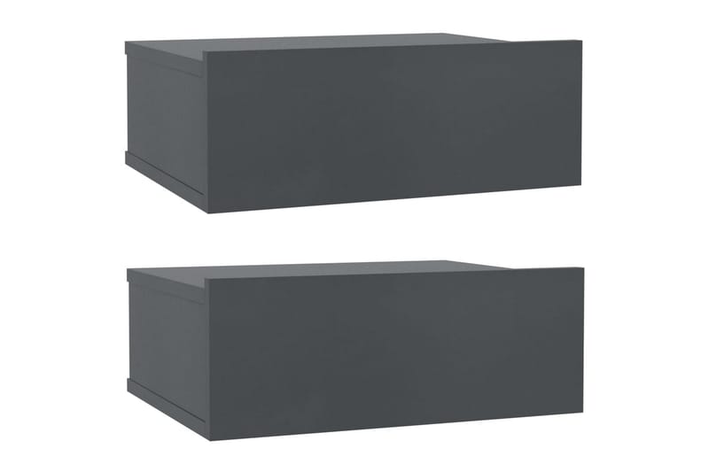 Flytende nattbord 2 stk grå 40x30x15 cm sponplate - Møbler - Bord - Sengebord & nattbord