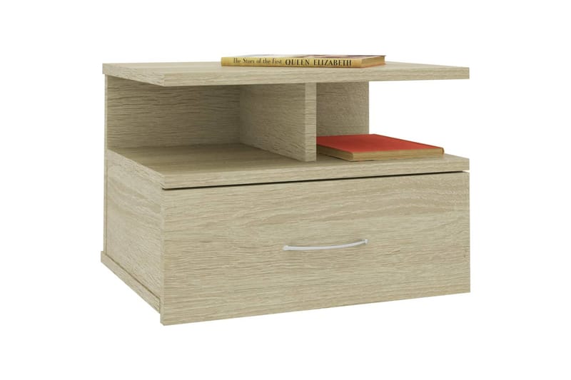 Flytende nattbord 2 stk sonoma eik 40x31x27 cm sponplate - Brun - Møbler - Bord - Sengebord & nattbord