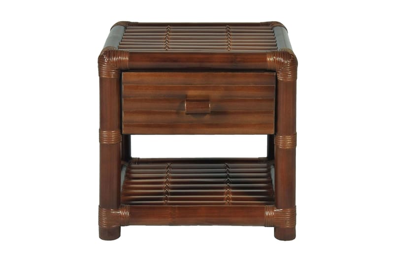 Nattbord 45x45x40 cm bambus mørk brun - Brun Bambus - Møbler - Bord - Sengebord & nattbord