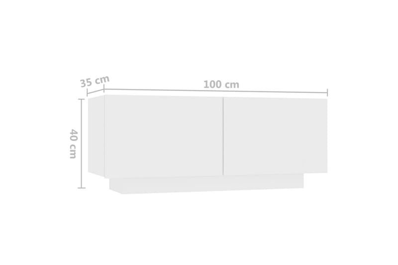 Nattbord hvit 100x35x40 cm sponplate - Hvit - Møbler - Bord - Sengebord & nattbord