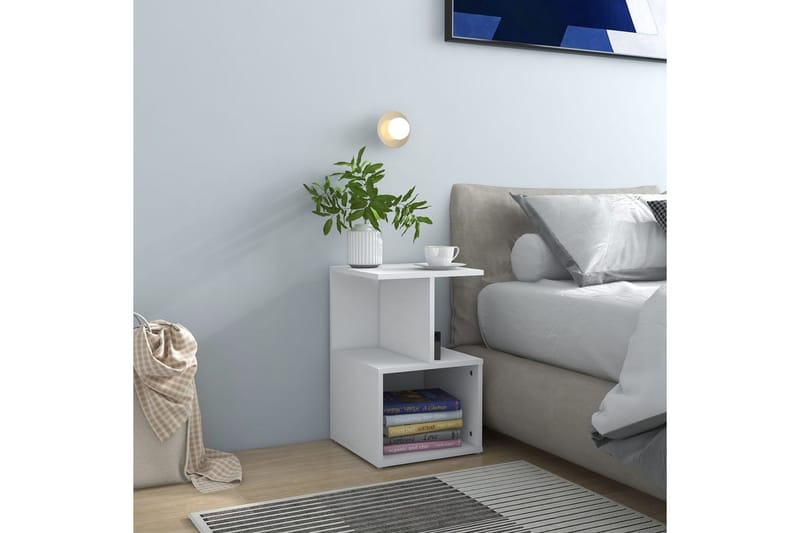 Nattbord hvit 35x35x55 cm sponplate - Hvit - Møbler - Bord - Sengebord & nattbord