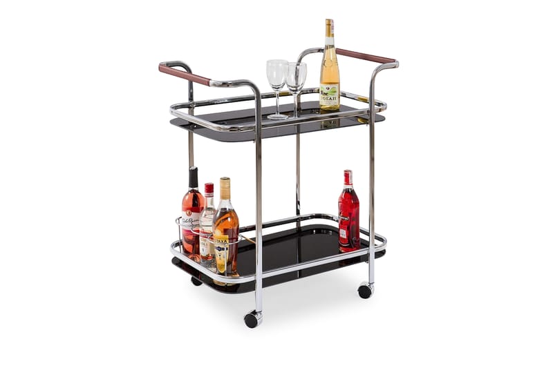 Bar Drinkvogn Glass - Svart - Hagemøbler - Hagebord - Spisebord