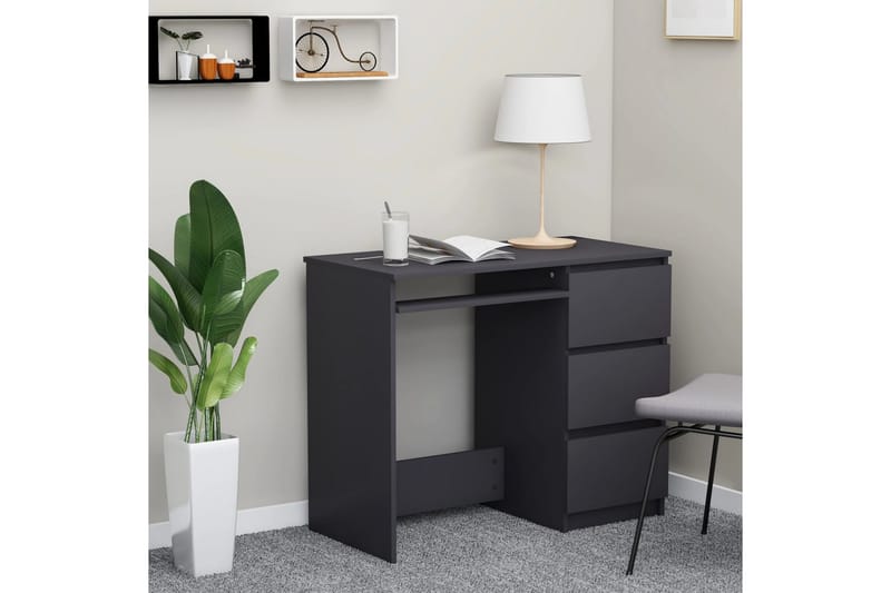 Skrivebord grå 90x45x76 cm sponplate - Grå - Møbler - Bord - Skrivebord