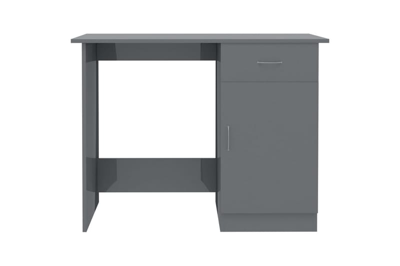 Skrivebord høyglans grå 100x50x76 cm sponplate - Grå - Møbler - Bord - Skrivebord