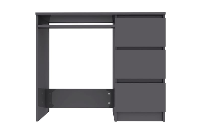 Skrivebord høyglans grå 90x45x76 cm sponplate - Grå - Møbler - Bord - Skrivebord