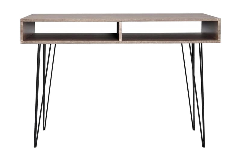 Skrivebord med 2 hyller grått - Møbler - Bord - Skrivebord
