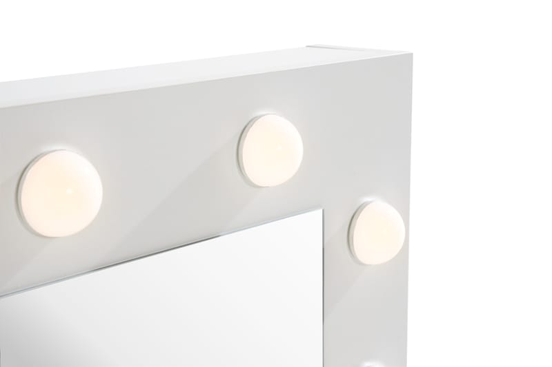 Angarn Sminkebord 80 cm med LED-Belysning - Hvit - Møbler - Bord - Sminkebord & toalettbord
