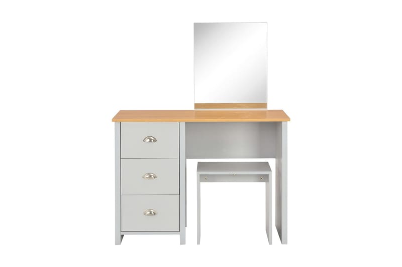 Sminkebord med speil og krakk grå 104x45x131 cm - Grå - Møbler - Bord - Sminkebord & toalettbord - Sminkebord med speil