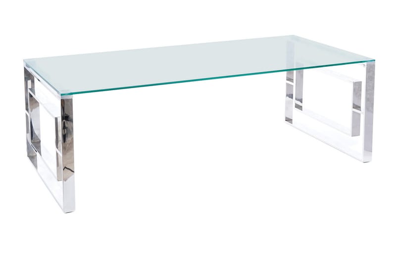 Allur Sofabord 120 cm - Transparent Glass/Sølv - Møbler - Bord - Sofabord