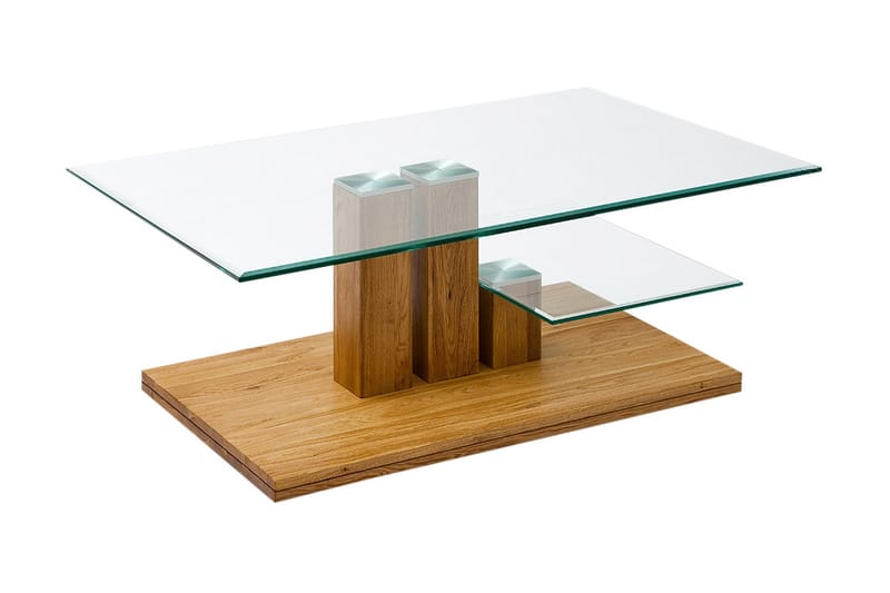 Amaltheia Sofabord - Eik/Klart Glass - Møbler - Bord - Sofabord