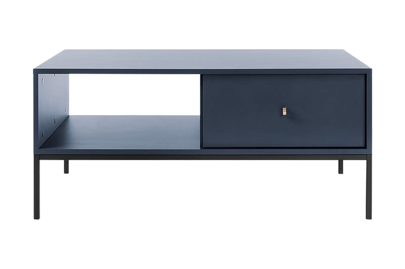Avignon Sofabord 104 cm med Oppbevarin Skuff + Hyller - Marineblå/Svart - Møbler - Bord - Sofabord
