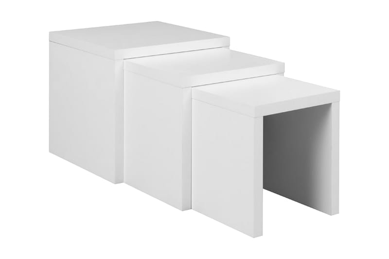 Basela Settbord 55 cm 3 Bord - Hvit - Møbler - Bord - Sofabord