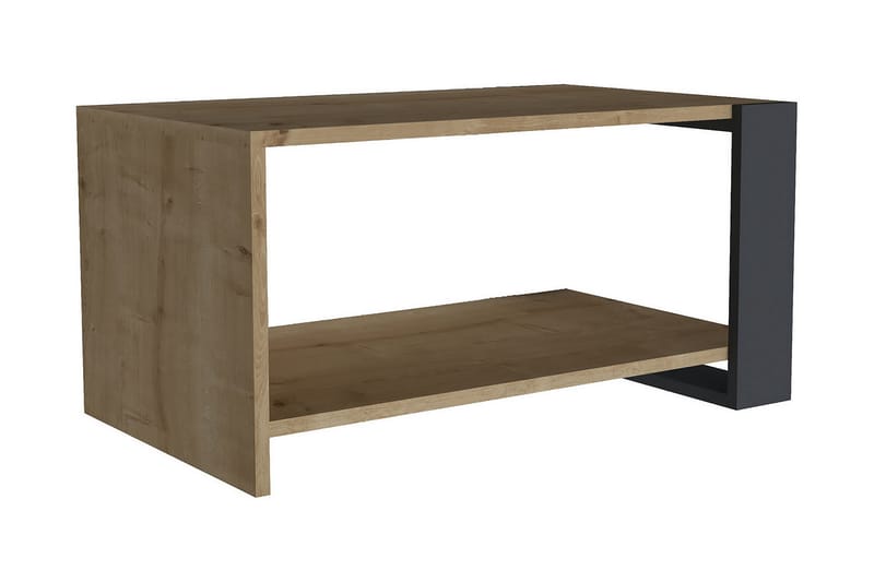 Bentell Sofabord 80 cm med Oppbevaringshylle - Blå/Antracit - Møbler - Bord - Sofabord