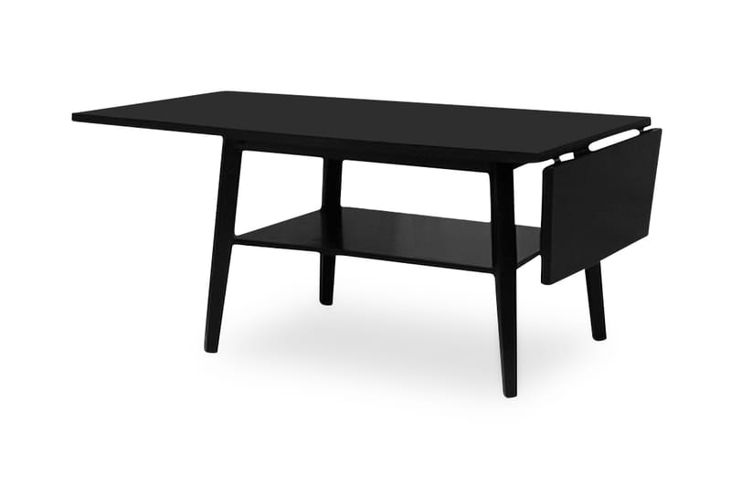 Beteby Forlengningsbart Sofabord 90 cm med Oppbevairngshylle - Svart - Møbler - Bord - Sofabord