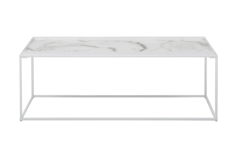 Burwick Sofabord 122 cm Marmormønster - Glass/Hvit/Svart - Møbler - Bord - Sofabord