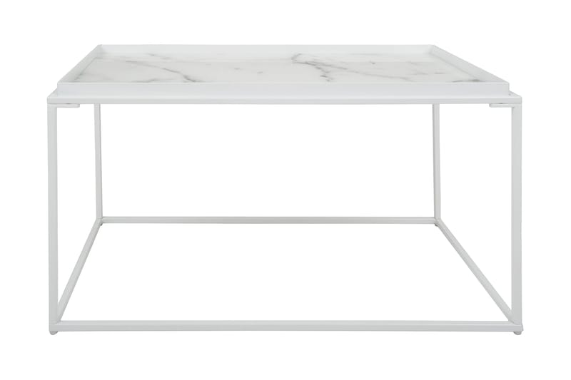 Burwick Sofabord 80 cm Marmormønster Rektangulær - Glass/Svart - Møbler - Bord - Sofabord