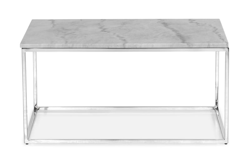 Carrie Sofabord 90 cm Marmor - Grå/Krom - Møbler - Bord - Avlastningsbord - Brettbord og småbord