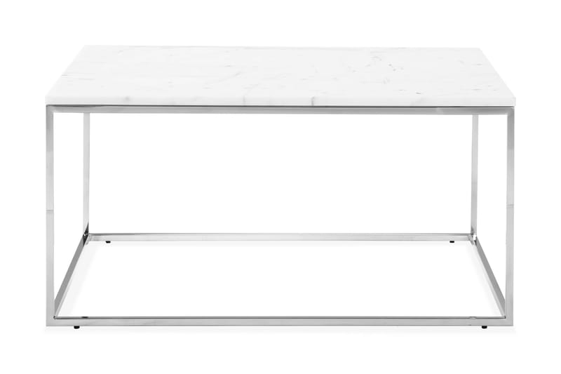 Carrie Sofabord 90 cm Marmor - Hvit/Krom - Møbler - Bord - Spisebord & kjøkkenbord