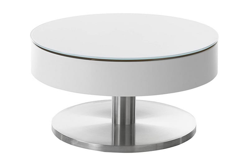 Channol Sofabord 79 cm - Glass / Hvit / Sølv - Møbler - Bord - Sofabord