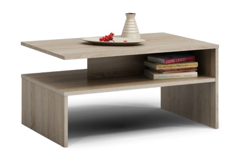 Cohasset Sofabord 90 cm med Oppbevaring Hylle - Sonomaeik - Møbler - Bord - Spisebord & kjøkkenbord