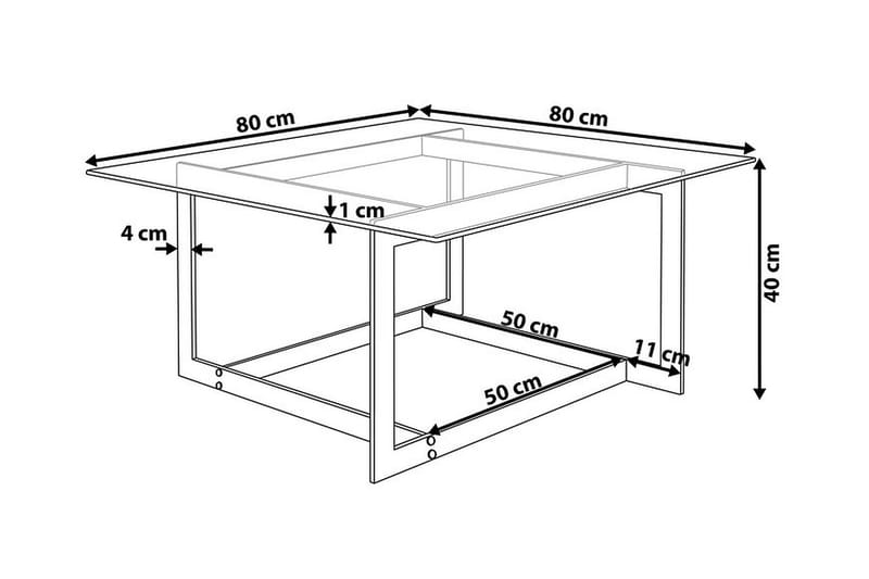 Crystal Sofabord 80 cm - Sølv - Møbler - Bord - Sofabord