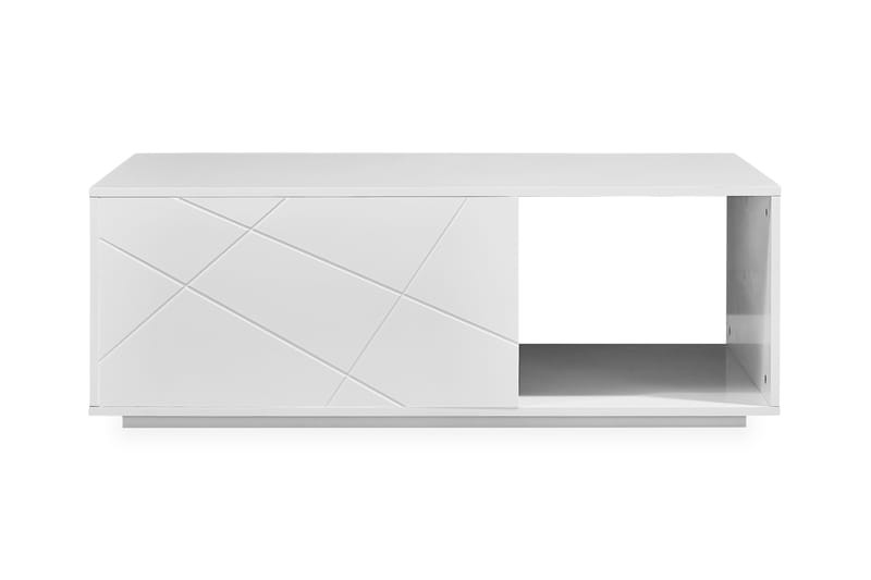 Dalibor Sofabord 110 cm med Oppbevaringshylle + Skuff - Hvit - Møbler - Bord - Sofabord