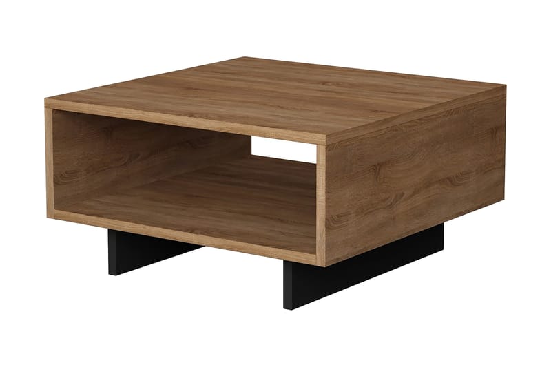Decorta Sofabord 60 cm med Oppbevaringshylle - Eikefarge/Mørkegrå - Møbler - Bord - Sofabord