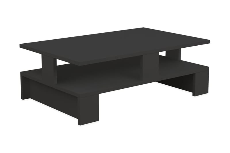 Decorta Sofabord 80 cm med Oppbevaringshylle - Mørkegrå - Møbler - Bord - Sofabord