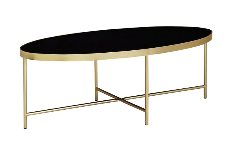 Dredyn Sofabord 110 cm Ovalt - Glass/Svart/Gull - Møbler - Bord - Sofabord