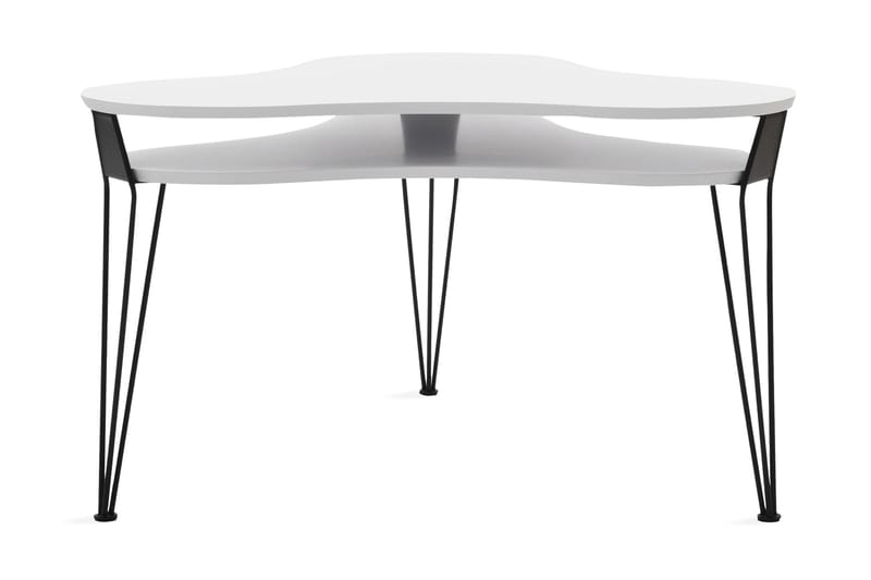 Ester Sofabord 88 cm Ovalt med Oppbevairngshylle - Hvit/Svart - Møbler - Bord - Sofabord - Sofabord med oppbevaring