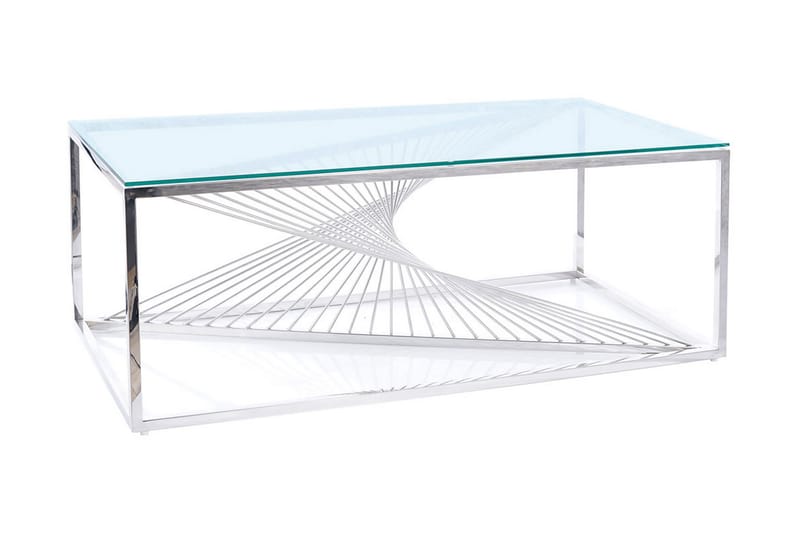 Flamo Sofabord 120 cm - Transparent Glass/Sølv - Møbler - Bord - Sofabord