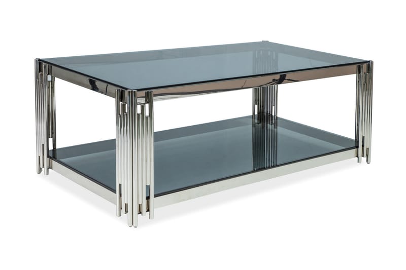 Fossilana Sofabord 120 cm - Glass/Sølv - Møbler - Bord - Spisebord & kjøkkenbord